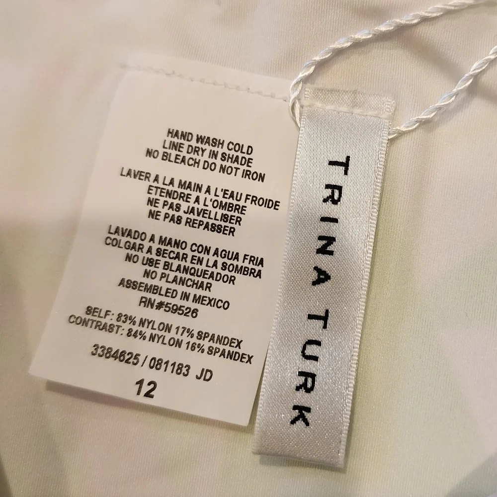 NWT Trina‎ Turk Bikini Set La Palma Highwaist Bottoms Off Shoulder Top Size 12